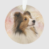 Sable Sheltie face Ornament (voorkant)