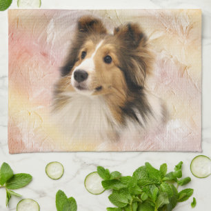 Sable Sheltie face Theedoek