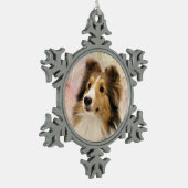 Sable Sheltie face Tin Sneeuwvlok Ornament (Links)