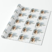 Sable Sheltie Kerstmis Cadeaupapier (Uitgerold)
