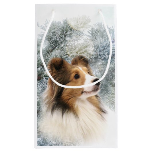 Sable Sheltie Kerstmis Klein Cadeauzakje (Achterkant)