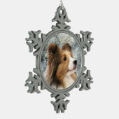 Sable Sheltie Kerstmis Tin Sneeuwvlok Ornament (Links)