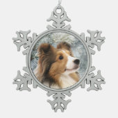 Sable Sheltie Kerstmis Tin Sneeuwvlok Ornament (Voorkant)