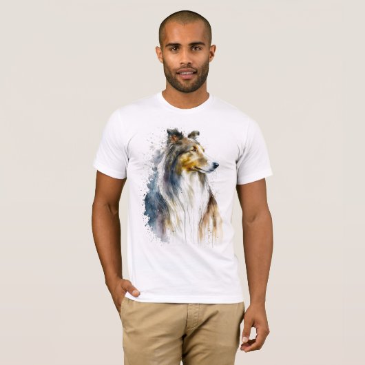 Sable Sheltie Painting T-Shirt (Voorkant volledig)