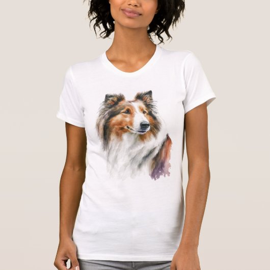 Sable Sheltie Painting T-Shirt (Voorkant)