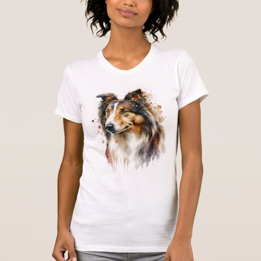Sable Sheltie Painting T-Shirt (Voorkant)
