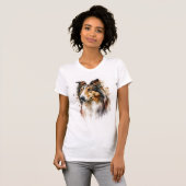 Sable Sheltie Painting T-Shirt (Voorkant volledig)