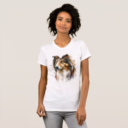 Sable Sheltie Painting T-Shirt (Voorkant volledig)