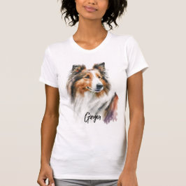 Sable Sheltie Schilderen | Gepersonaliseerd T-shirt