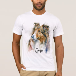 Sable Sheltie Schilderen Gepersonaliseerd T-shirt
