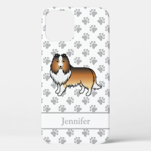 Sable Shetland Sheepdog Cartoon Dog & Name Case-Mate iPhone Case
