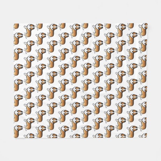 Sable Shetland Sheepdog Cartoon Dog Pattern Fleece Deken (Voorkant (Horizontaal))