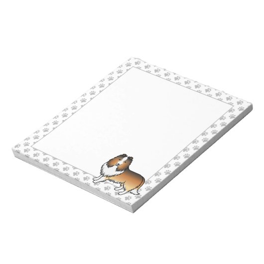 Sable Shetland Sheepdog Cartoon Dog & Paws Notitieblok (Linkerzijde)