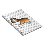 Sable Shetland Sheepdog Cartoon Dog & Paws Notitieboek (Rechterzijde)