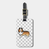 Sable Shetland Sheepdog Cartoon Dog & Text Bagagelabel (Voorkant verticaal)