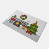 Sable Shetland Sheepdog Dog in een kerstzaal Deurmat (Schuin)