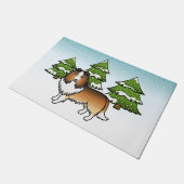 Sable Shetland Sheepdog In Een Winterbos Deurmat (Schuin)