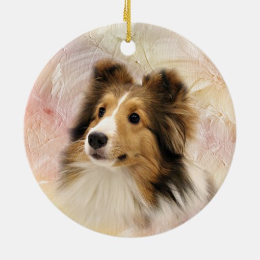 Sable Shetland Sheepdog Keramisch Ornament (Achterkant)