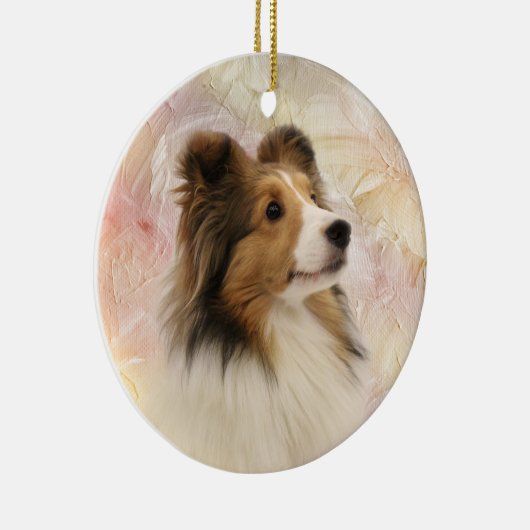 Sable Shetland Sheepdog Keramisch Ornament (Rechts)