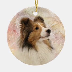 Sable Shetland Sheepdog Keramisch Ornament