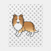 Sable Shetland Sheepdog Sheltie Cartoon Dog Fleece Deken (Voorkant)