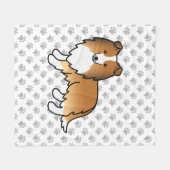 Sable Shetland Sheepdog Sheltie Cartoon Dog Fleece Deken (Voorkant (Horizontaal))
