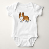 Sable Shetland Sheepdog Sheltie Cartoon Dog Romper (Voorkant)