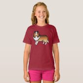 Sable Shetland Sheepdog Sheltie Cartoon Dog T-shirt (Voorkant volledig)