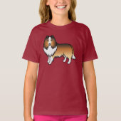 Sable Shetland Sheepdog Sheltie Cartoon Dog T-shirt (Voorkant)