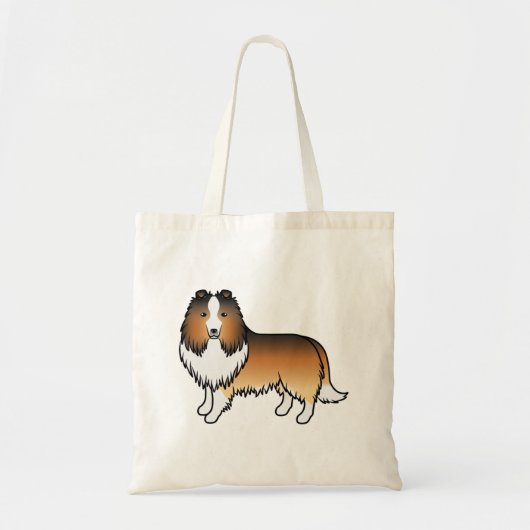 Sable Shetland Sheepdog Sheltie Cartoon Dog Tote Bag (Voorkant)