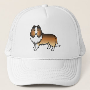 Sable Shetland Sheepdog Sheltie Cartoon Dog Trucker Pet