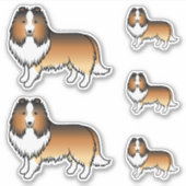 Sable Shetland Sheepdog Sheltie Cartoon Dogs Sticker (Voorkant)