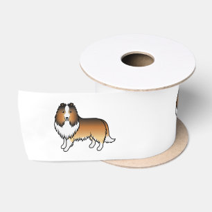 Sable Shetland Sheepdog Sheltie Cartoon Hond Satijnen Lint
