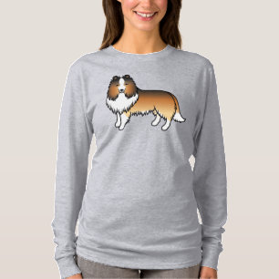 Sable Shetland Sheepdog Sheltie Cartoon Hond T-shirt