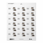 Sable Siberian Husky Dog & Custom Text Etiket (Full Sheet)