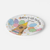 Sable Tibetaanse Terriër Verjaardagsfeestje Papier Papieren Bordje (Gekanteld)