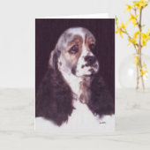 Sable/White Cocker Spaniel wenskaart Kaart (Gele Bloem)