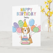 Sable Witte Tibetaanse Terriër Hond Verjaardagsfee Kaart (Gele Bloem)