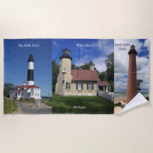 Sables & White River Lighthouse Beach Towel
