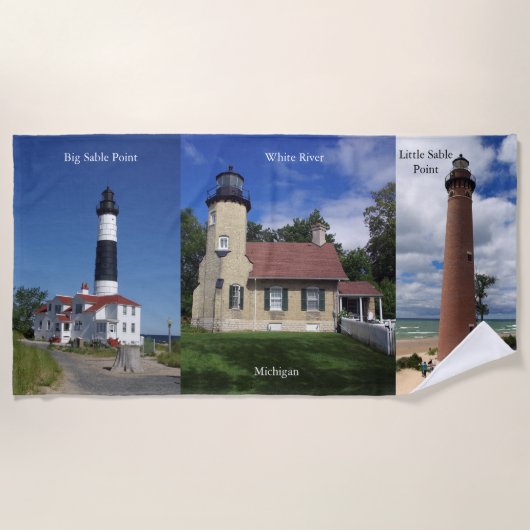 Sables & White River Lighthouse Beach Towel Strandlaken (Voorkant)