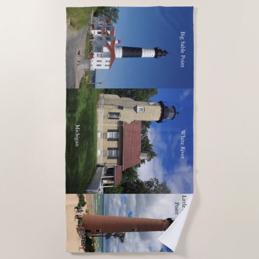 Sables & White River Lighthouse Beach Towel Strandlaken (Voorkant)