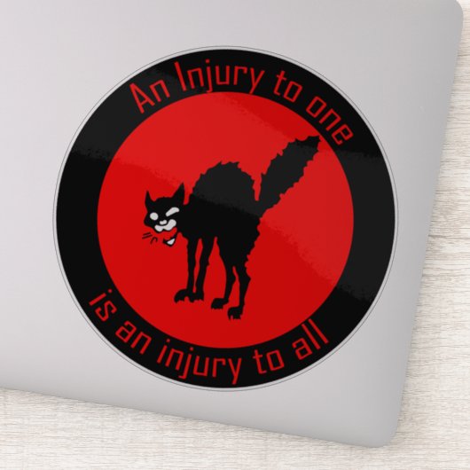 Sabo Tabby Een verwonding voor een is een verwondi Sticker (Detail)