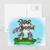 Sabor Boricua "Coqui"-Briefkaart Briefkaart (Voorkant / Achterkant)