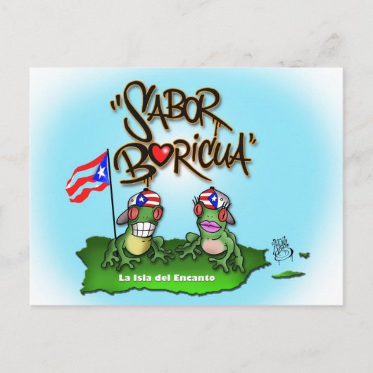 Sabor Boricua "Coqui"-Briefkaart Briefkaart (Voorkant)