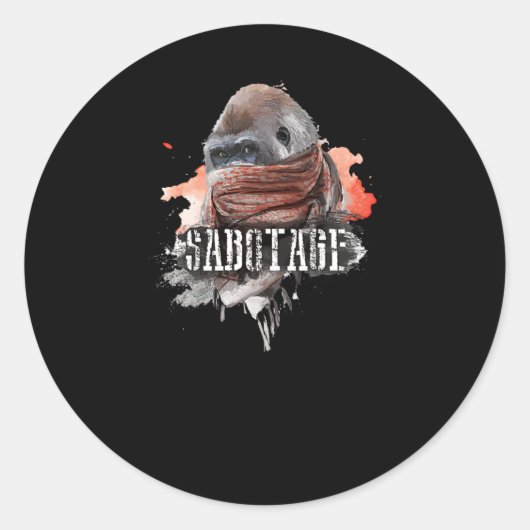 Sabotage Ronde Sticker (Voorkant)