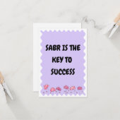 Sabr is de sleutel tot succes Inspirerende islamit Kaart (Voorkant / Achterkant in situ)