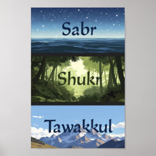 Sabr, Shukr, Tawakkul   Moderne islamitische huis  Poster