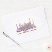 Sabr Strength is een dagelijkse herinnering in een Ovale Sticker (Envelop)