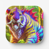 Sabre Tooth Tiger Art Papieren Bordje (Voorkant)