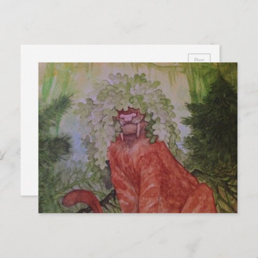 Sabretooth Tiger with Oak Leaf Crown Briefkaart (Voorkant / Achterkant)